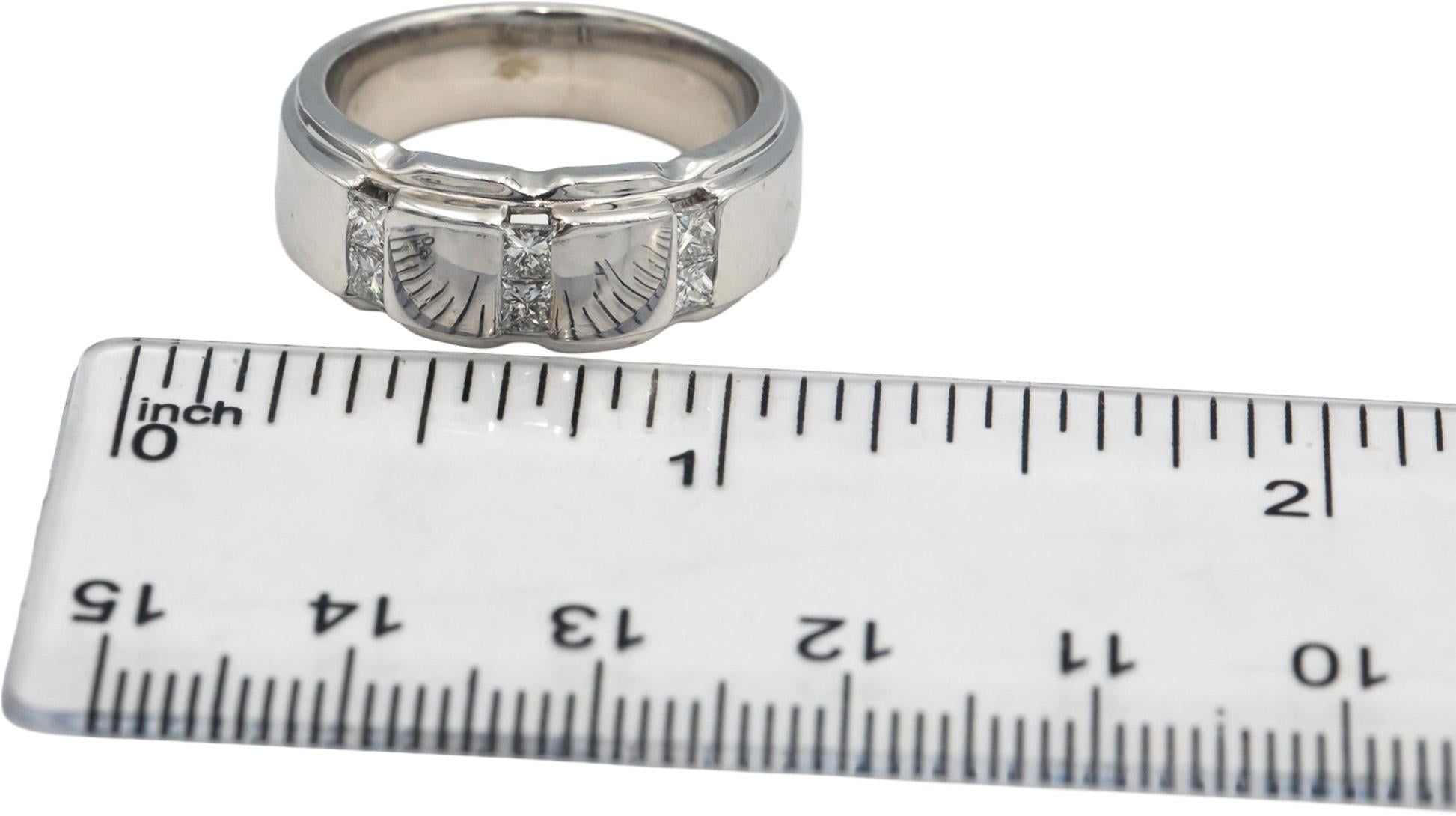 14k White Gold Jewelry Round Cut Diamond Band Ring 0.60CT Size 8