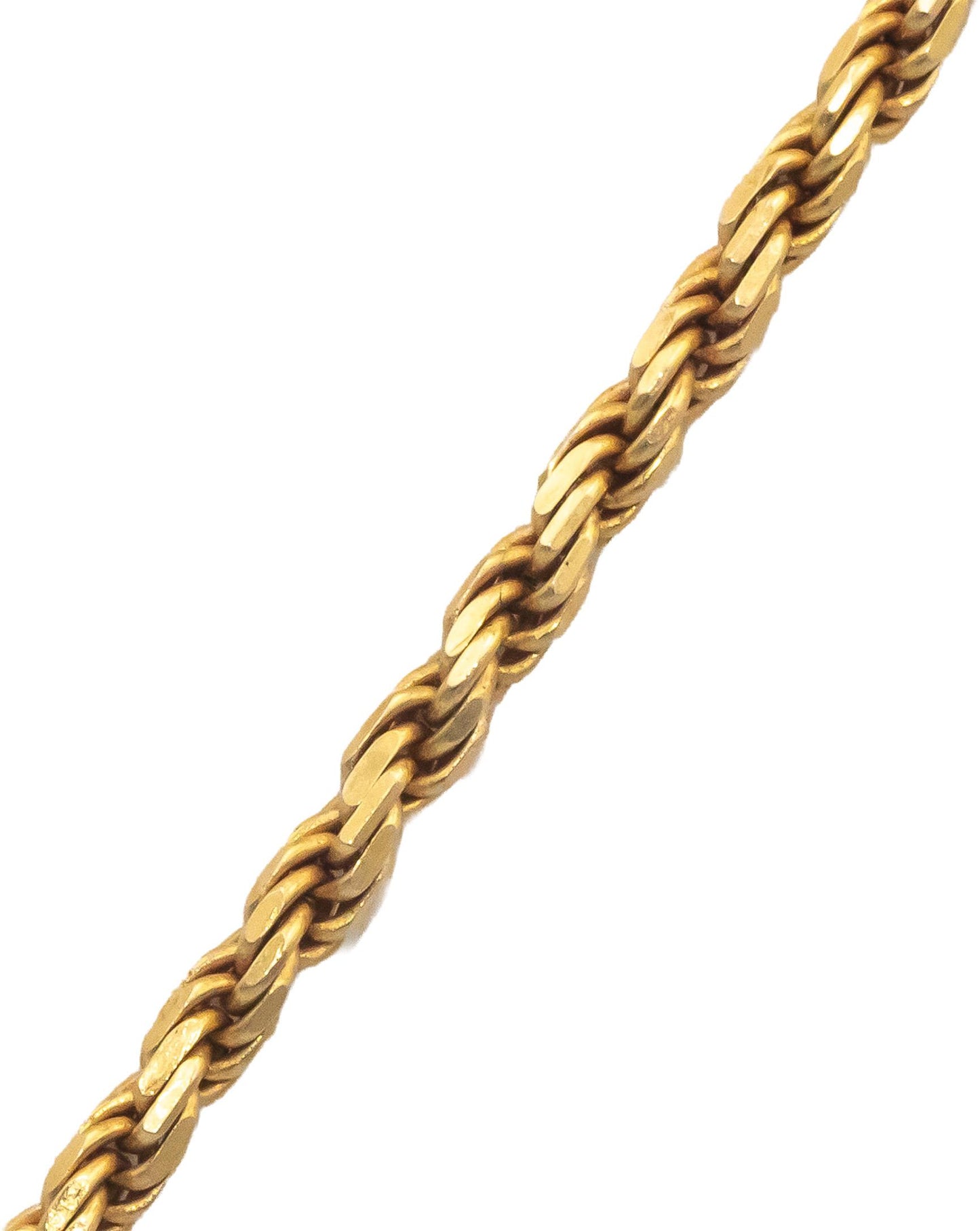 14k Yellow Gold Jewelry 30.25" Long/1.5mm Wide Twisted Rope Chain Necklace