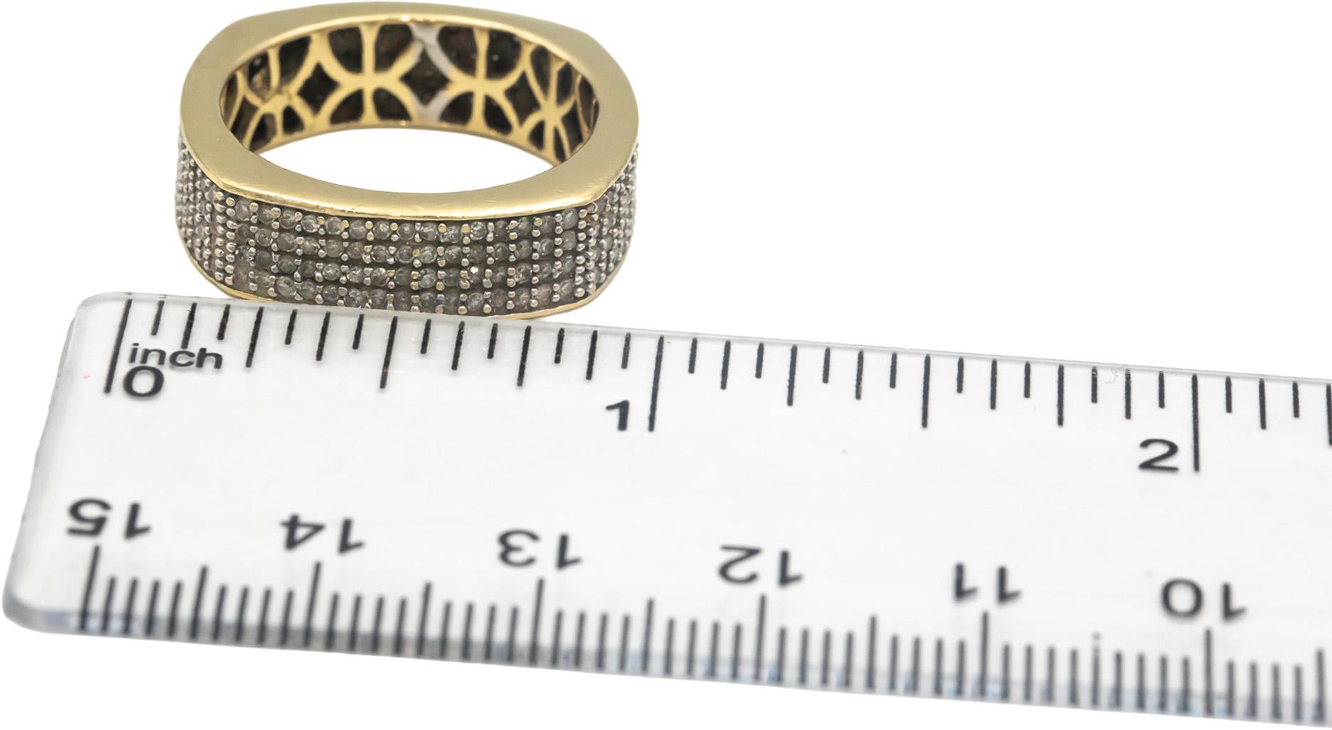 14k Yellow Gold 1.0CT Round Cut Diamond Pave Men's Eternity Band Ring Size 8