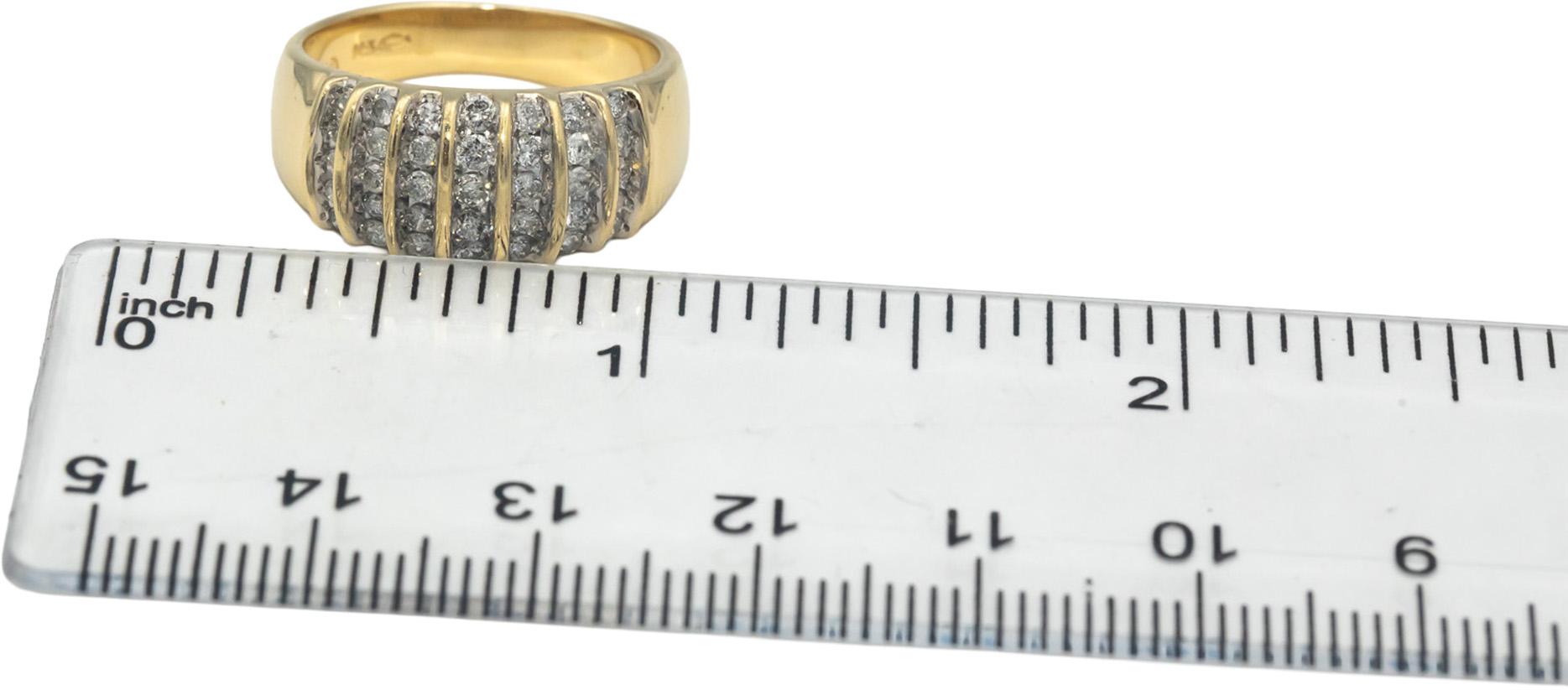 14k Yellow Gold 0.50CT Round Cut Diamond Band Ring Size 6.5