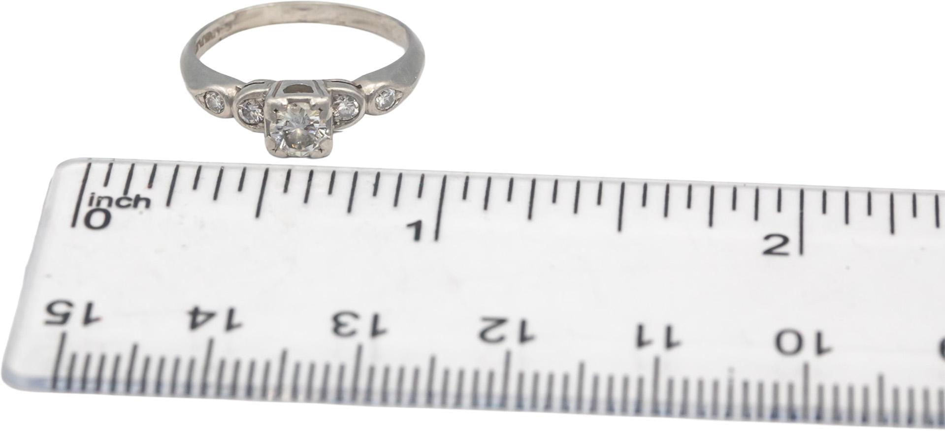 Antique Vintage Platinum Jewelry 0.50CT VS Diamond Ring Size 5