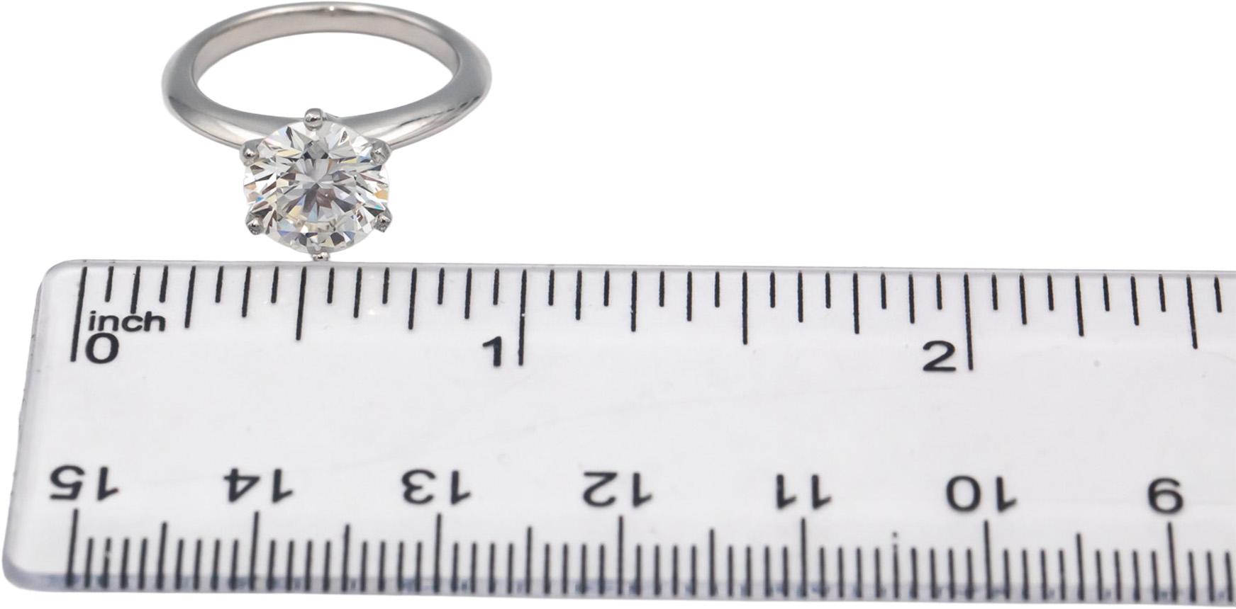TIFFANY & CO. Platinum VS1/I Diamond Engagement Ring 2.22CT w/ Papers $56,500