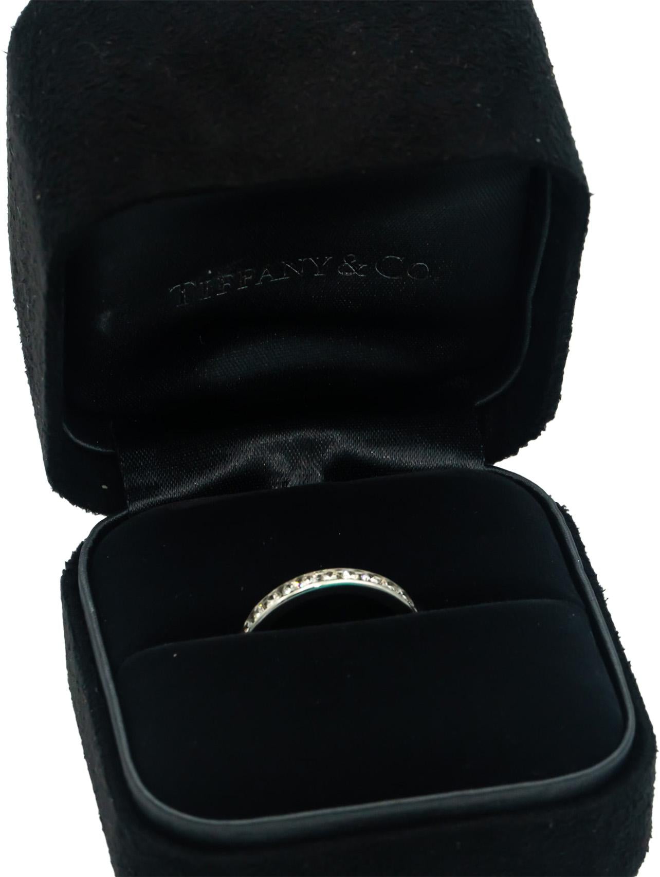 TIFFANY & CO. Platinum VS Round Cut Channel Set 3mm Eternity 1.0CT Ring $7400