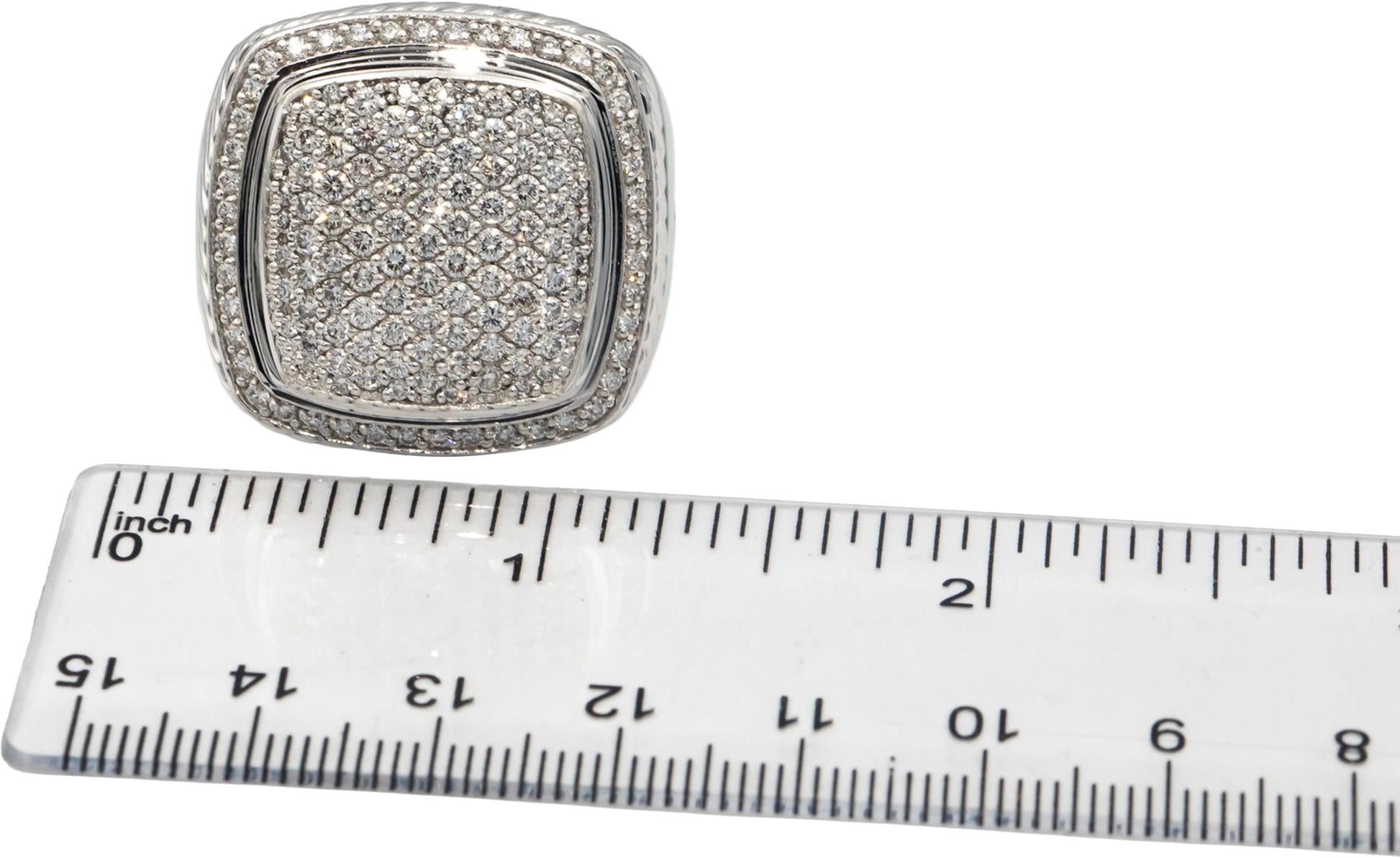DAVID YURMAN VS Diamond 18k White Gold Albion Pave Cluster Ring 3.0CT Size 10