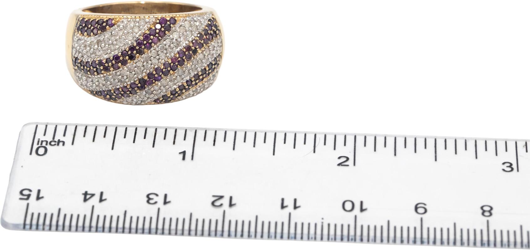 Diamond and Sapphire Round Cut 14k Yellow Gold Cluster Band Ring 1.0CT Size 9
