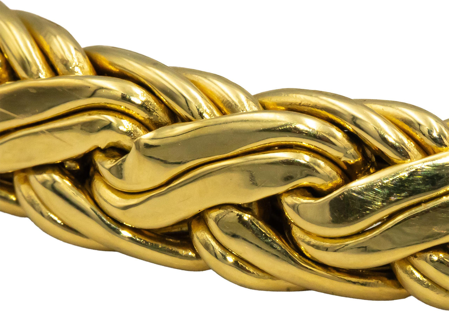 TIFFANY & CO. 18k Yellow Gold Byzantine Woven Chain Bracelet