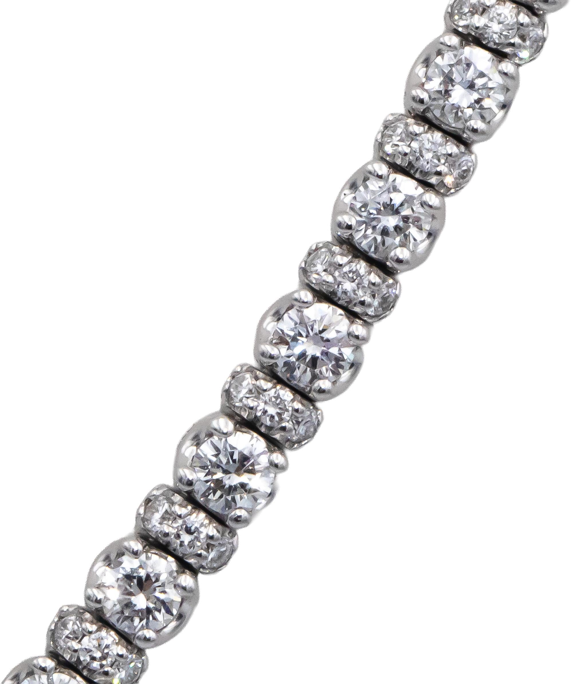 14k White Gold Lab-Grown VS Round Diamond Tennis Necklace 10.0CT