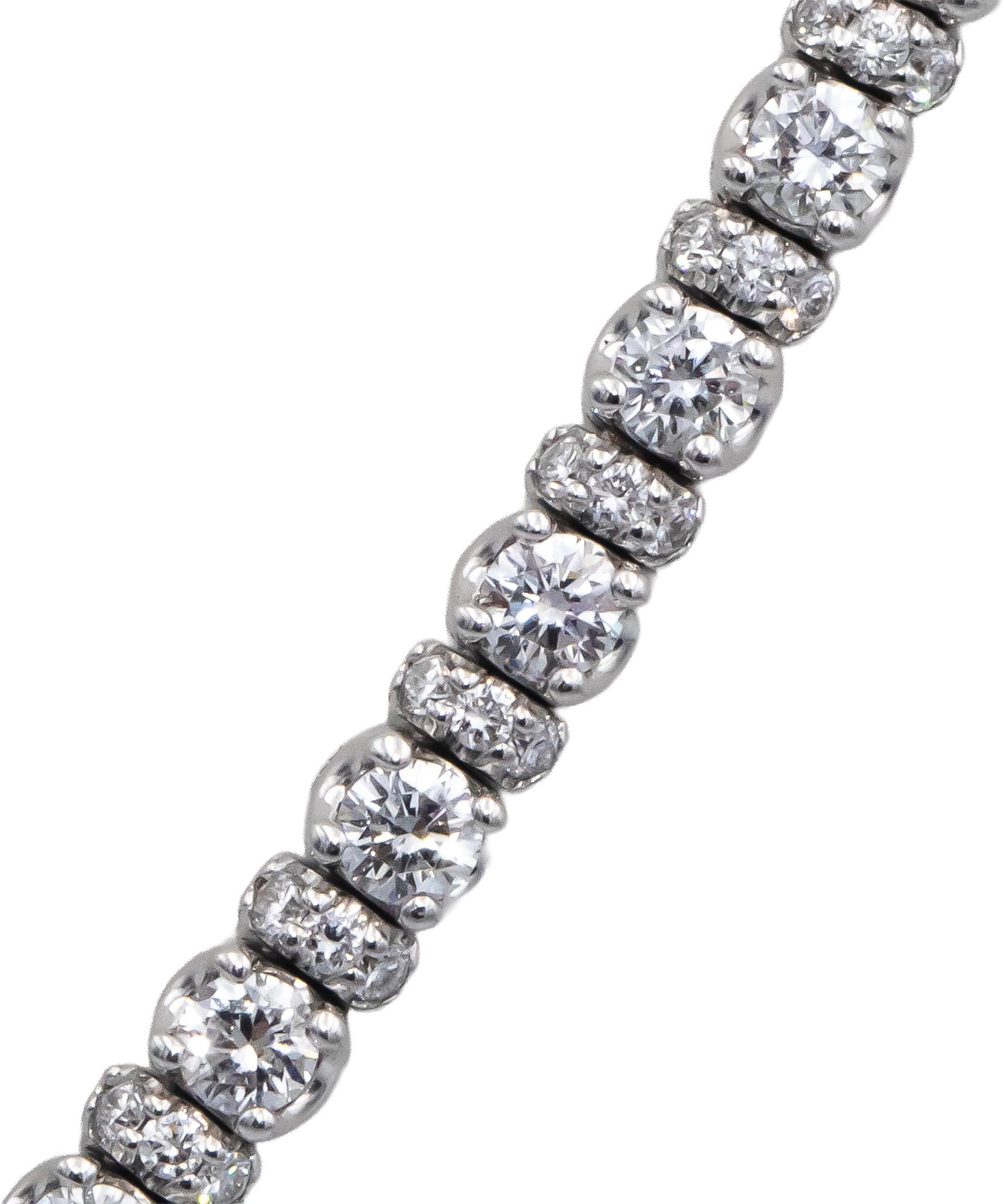 14k White Gold Lab-Grown VS Round Diamond Tennis Necklace 10.0CT