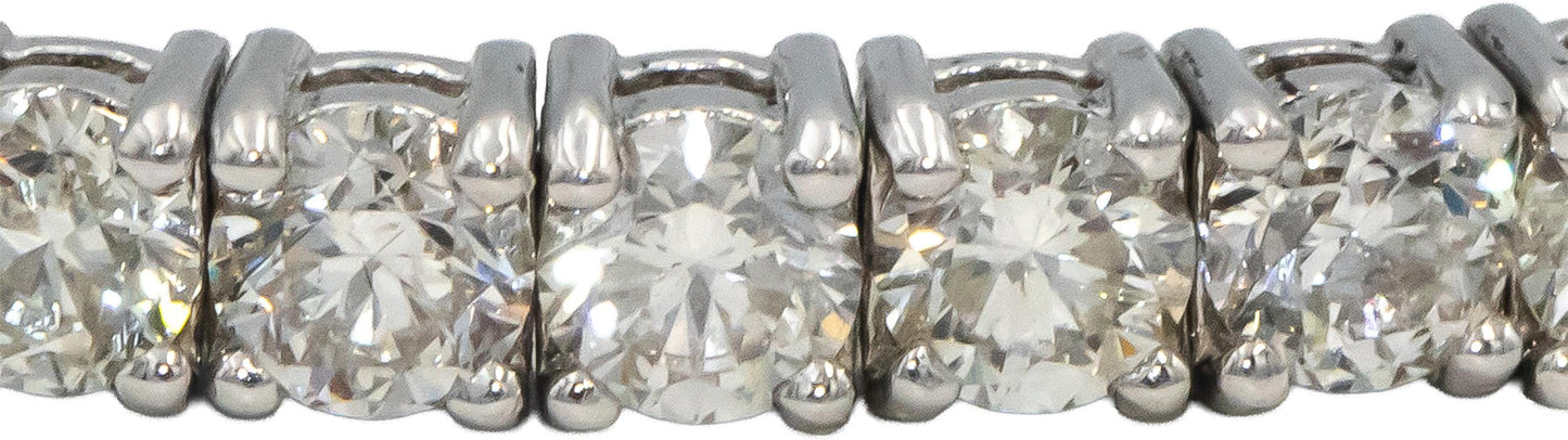 14k White Gold Round Diamond Flexible Bangle Bracelet 4.83CT