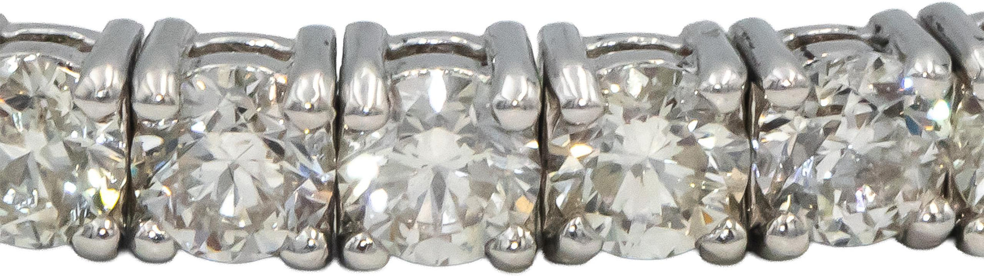14k White Gold Round Diamond Flexible Bangle Bracelet 4.83CT