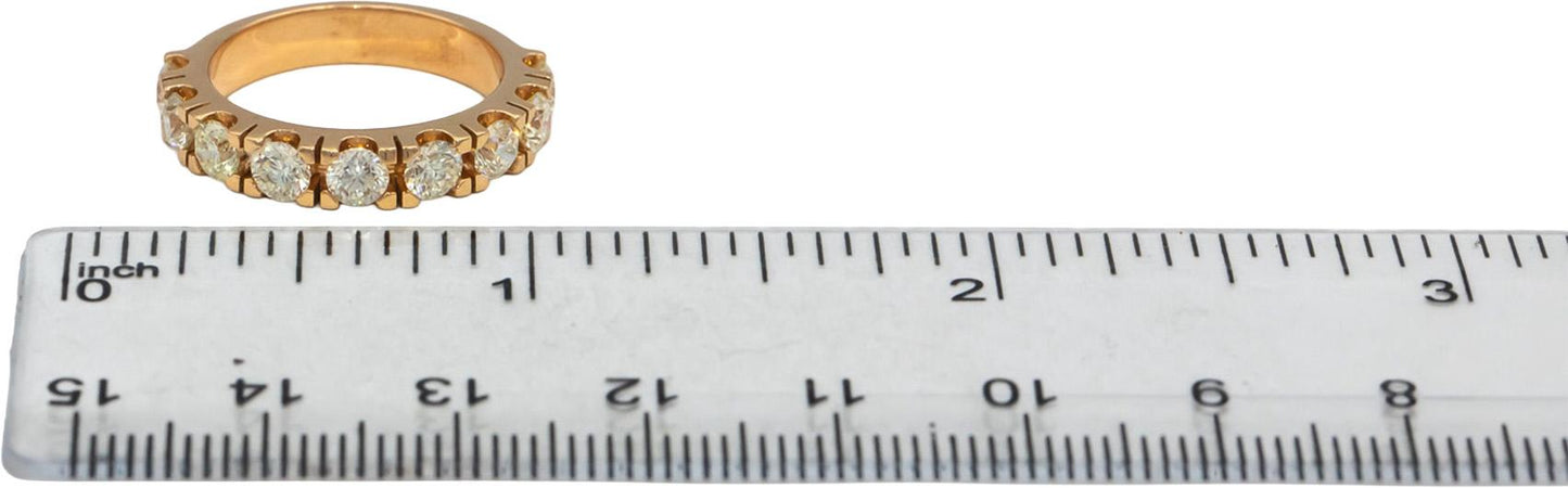 18k Rose Gold VS Round Diamond Half Eternity Band Ring 1.66CT Size 6.25