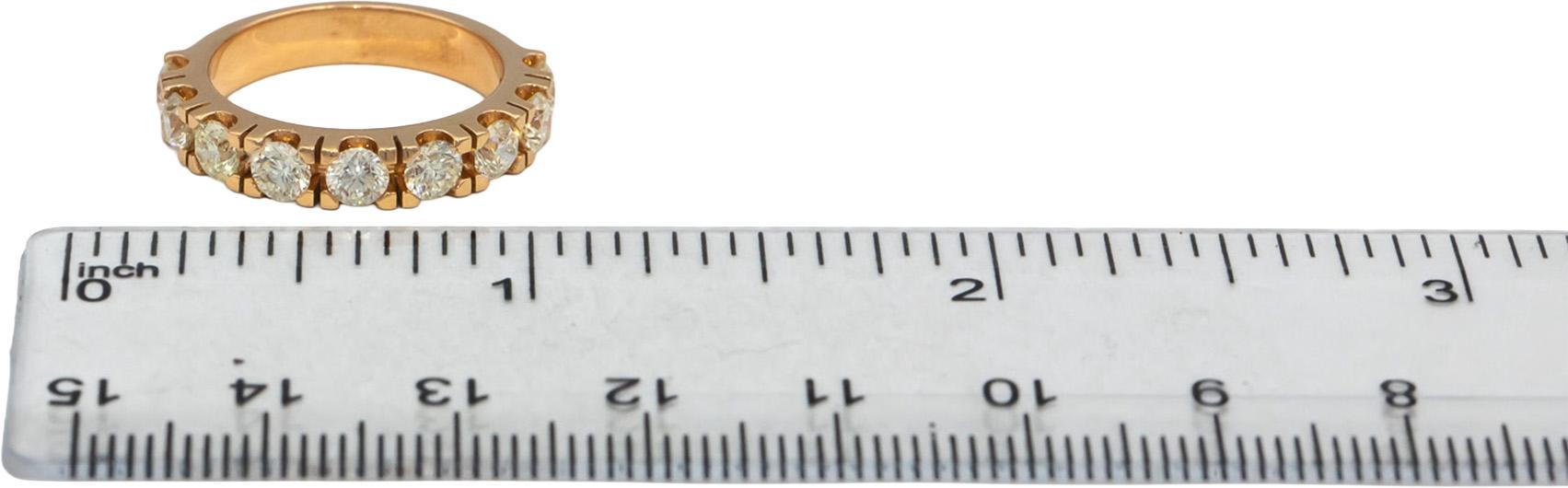 18k Rose Gold VS Round Diamond Half Eternity Band Ring 1.66CT Size 6.25