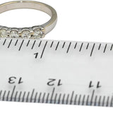 18k White Gold VS Round Diamond Four Stone Band Ring 0.33CT Size 6