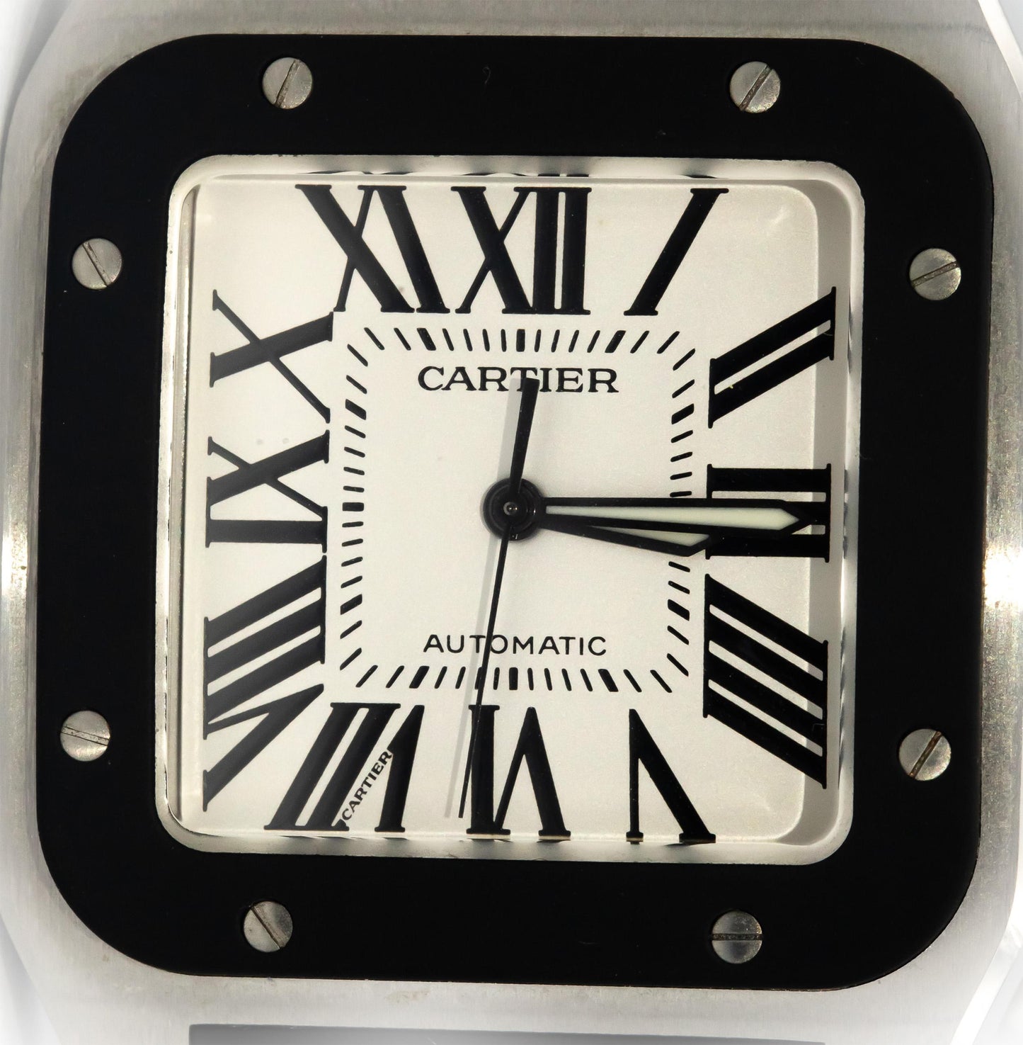 CARTIER Santos 100 Stainless Steel 38mm Rubber 2656 Men's Automatic Watch