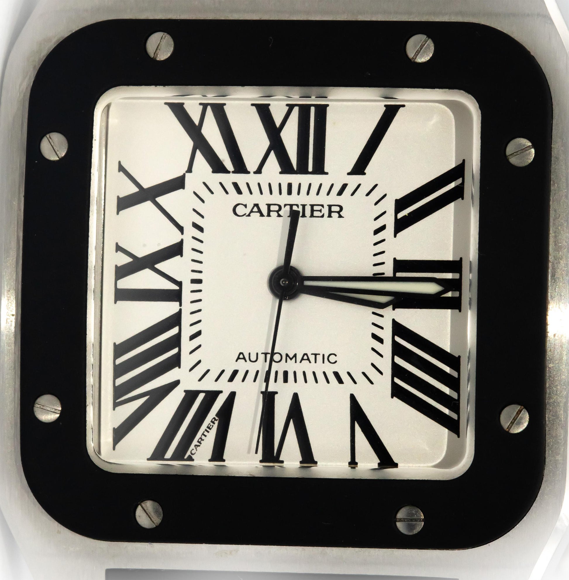 CARTIER Santos 100 Stainless Steel 38mm Rubber 2656 Men's Automatic Watch