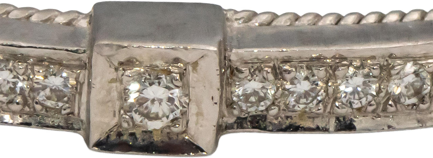 18k White Gold VS Round Diamond Bangle Bracelet 0.58CT