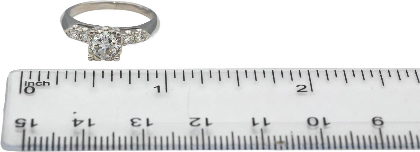 Vintage Antique Platinum Round Diamond Wedding Ring 0.60CT w/ 0.55CT Center