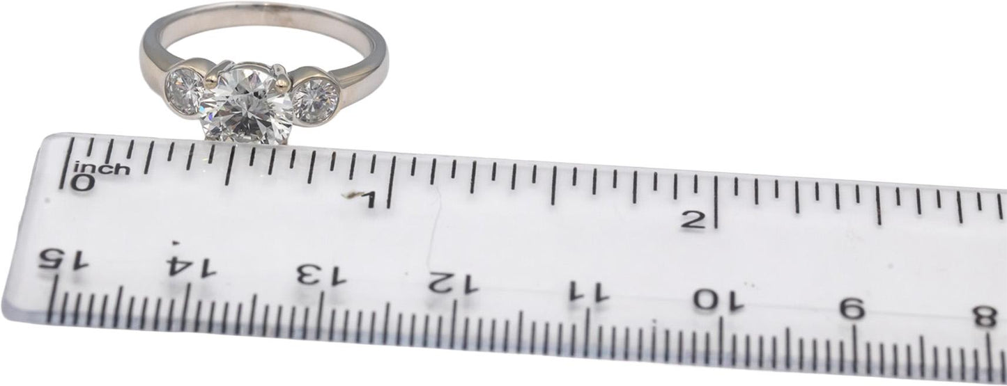 14k White Gold Round Diamond Engagement Ring 2.0CT w/ 1.50CT Center Size 6.75