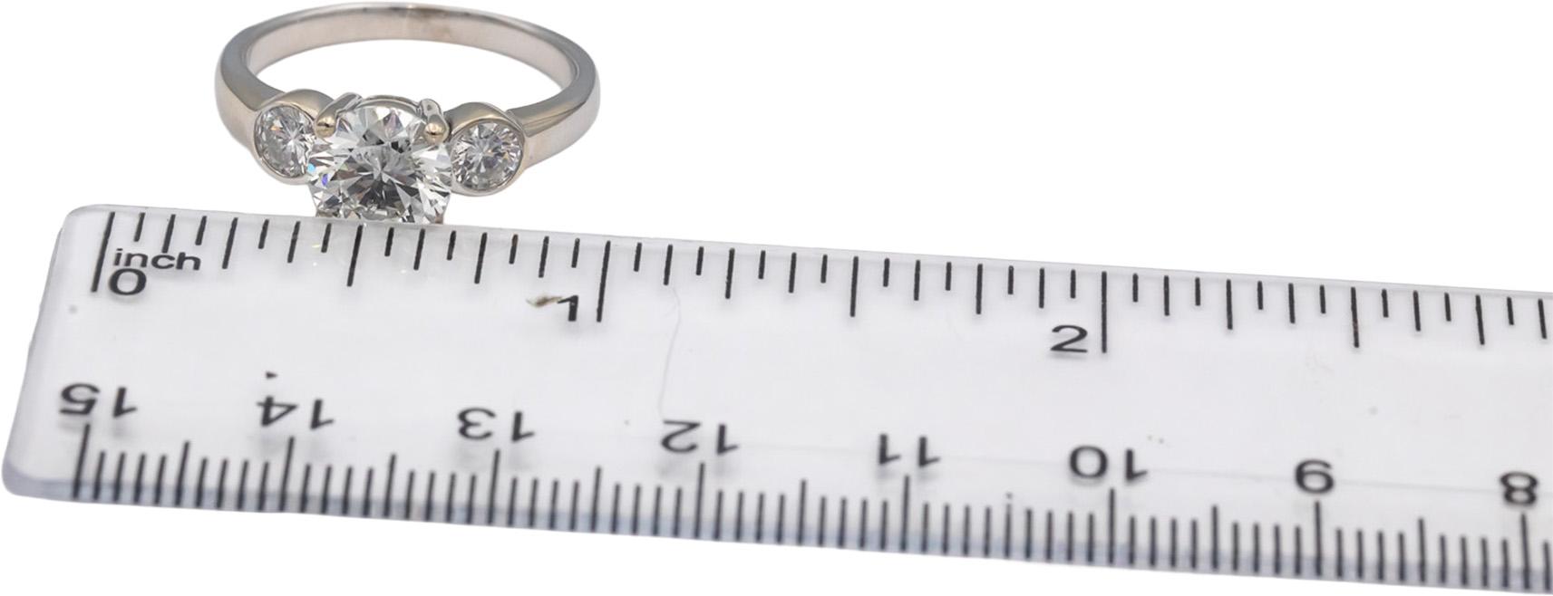 14k White Gold Round Diamond Engagement Ring 2.0CT w/ 1.50CT Center Size 6.75