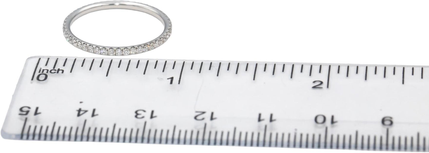 18k White Gold VS Round Diamond Eternity Band Ring 0.35CTW Size 6.5