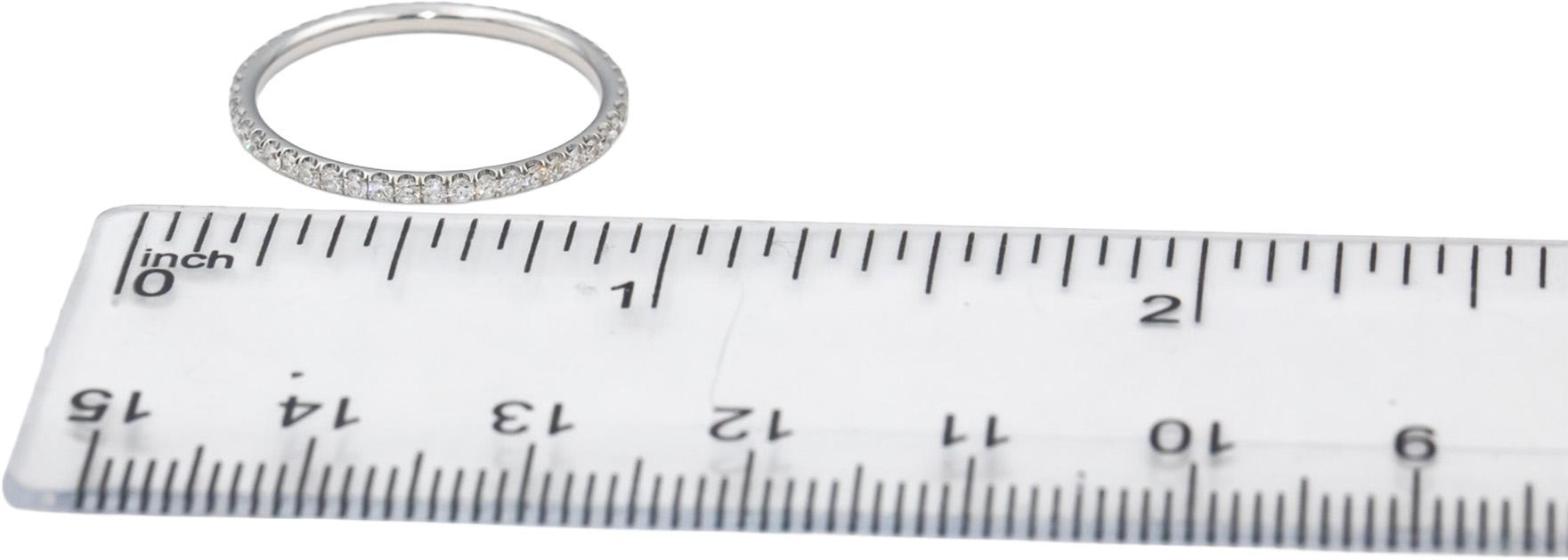 18k White Gold VS Round Diamond Eternity Band Ring 0.35CTW Size 6.5