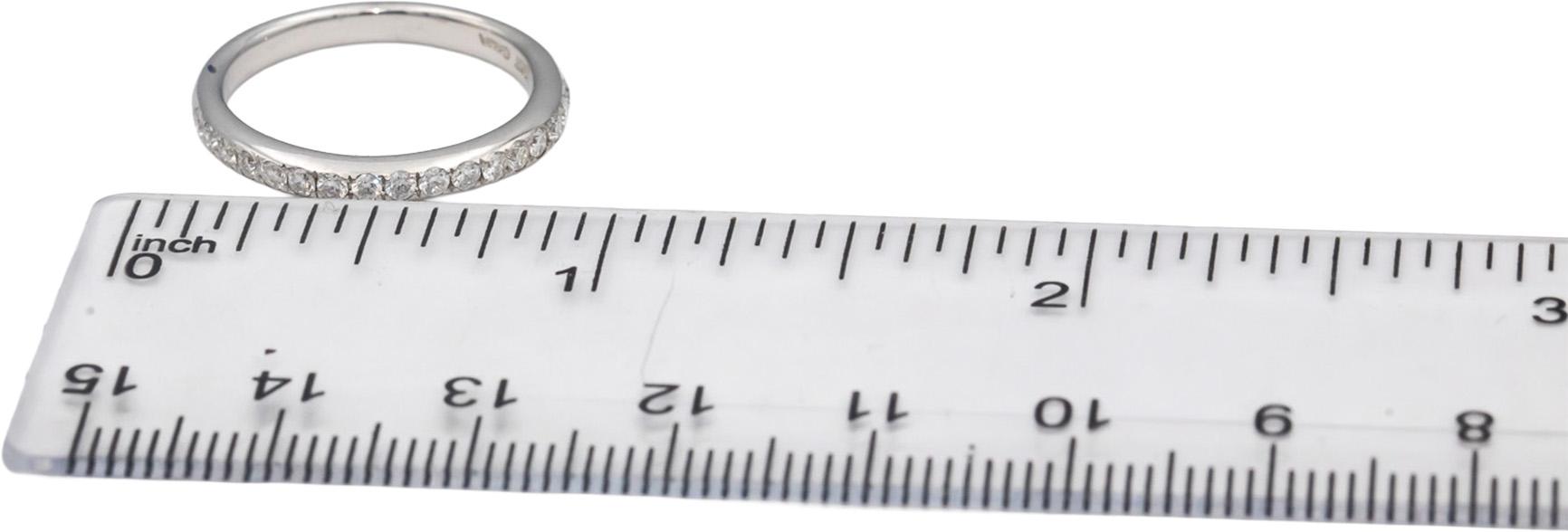 ODELIA 18k White Gold Round Diamond Band Ring 0.33CT Size 6.5