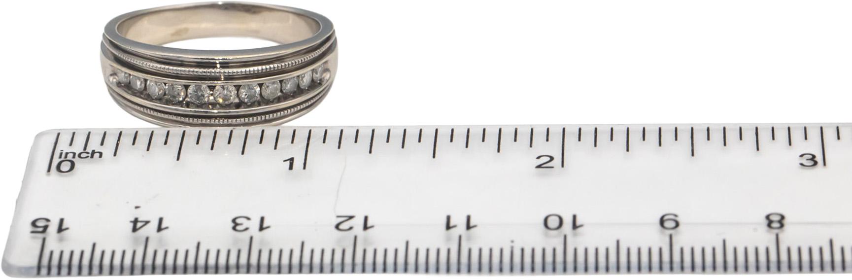 14k White Gold Round Channel Set Diamond Men's Band Ring 0.50CT Size 11