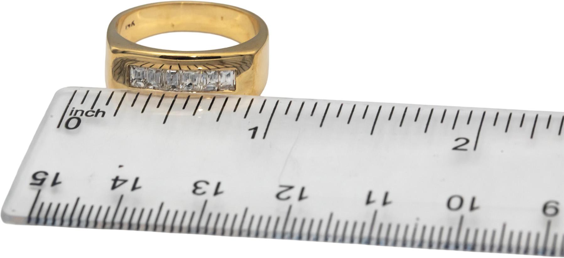 14k Yellow Gold VS Emerald Cut Channel Set Diamond Men's Band Ring 0.60CT Size 7