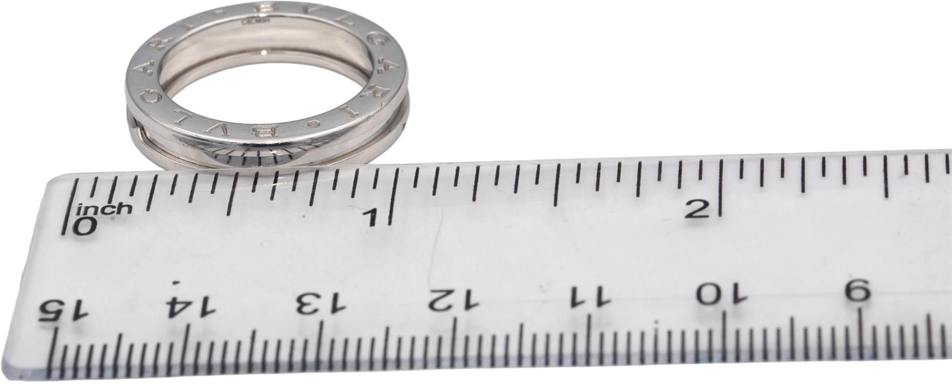 BVLGARI Designer 18k White Gold B.zero1 Band Ring Size 7 Euro Size 54