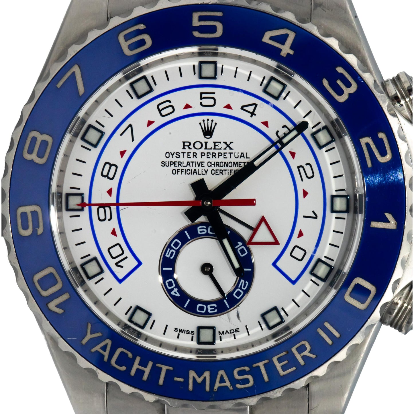 ROLEX Yacht-Master II Stainless Steel White Dial Automatic Mens Watch Ref 116680