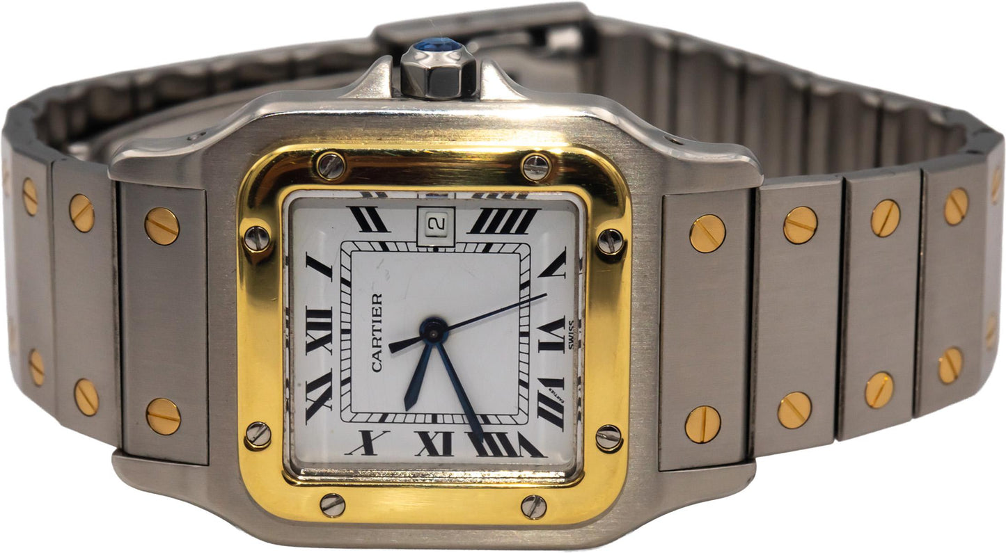 CARTIER Santos Carree Stainless Steel 18k Gold Automatic Watch 29mm Ref 2671