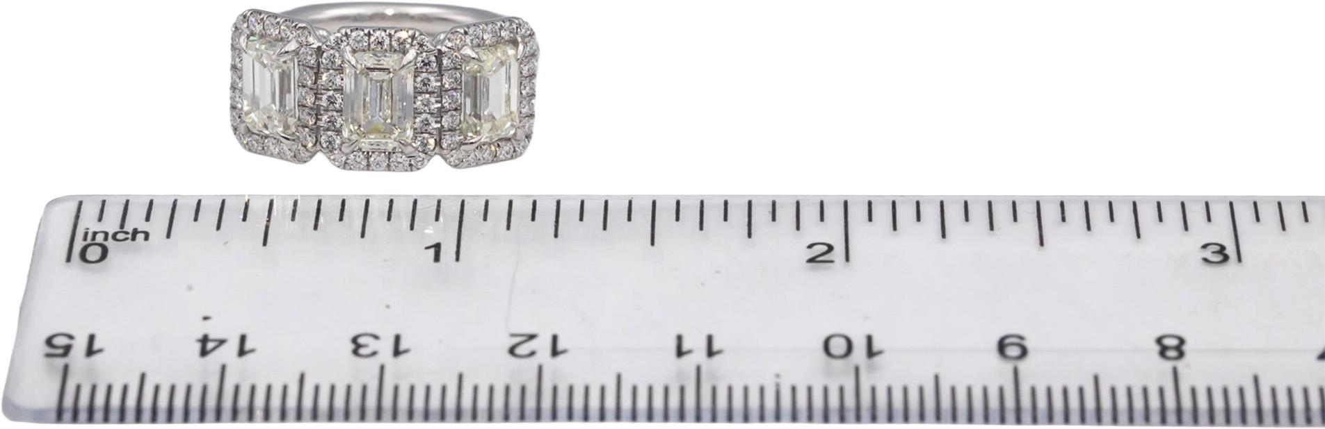 GIA Certified 18k White Gold Diamond Engagement Ring 4.04CTW Size 6.5