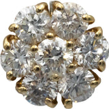 14k Yellow Gold Round Diamond Cluster Flower Stud Screw Back Earrings 2.20CT