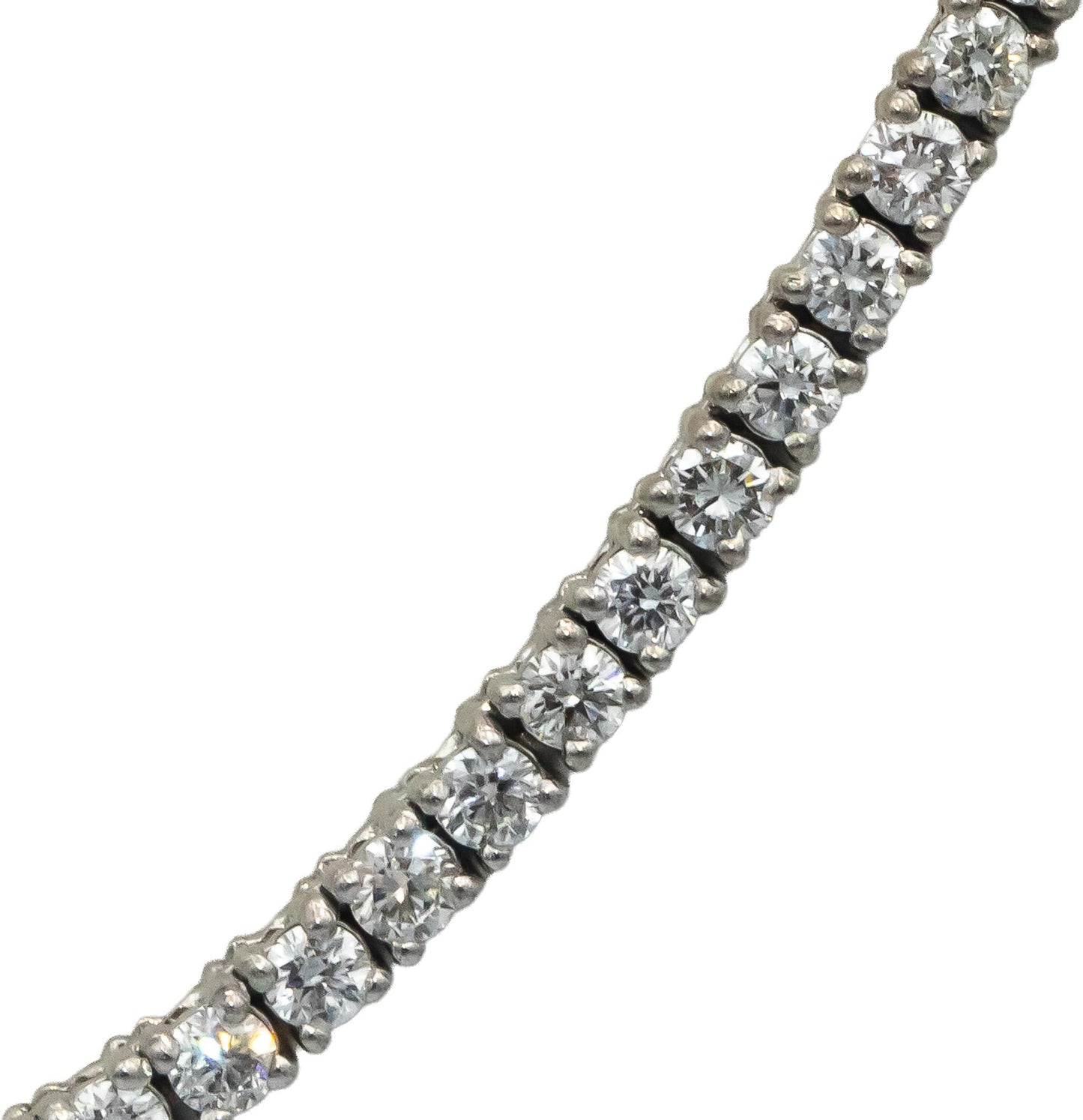 14k White Gold VS Round Diamond Tennis Necklace 6.82CT