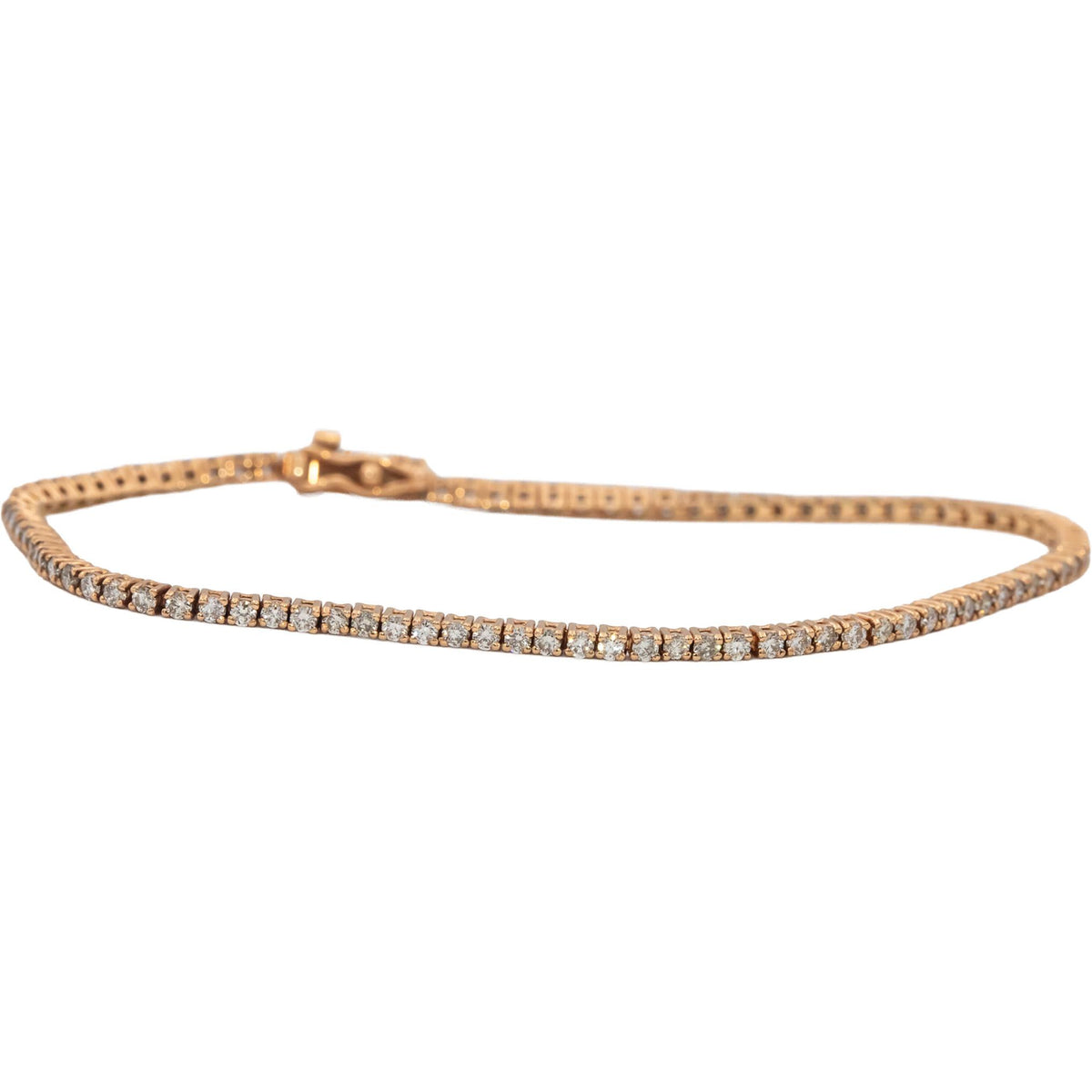14k Rose Gold Round Diamond Tennis Bracelet 1.70CT
