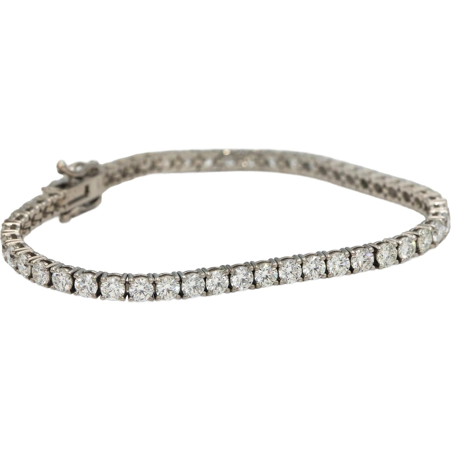14k White Gold VS Round Diamond Tennis Bracelet 7.45CT