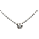 ROBERTO COIN 18k White Gold VS Round Diamond Beaded Necklace 0.10CT