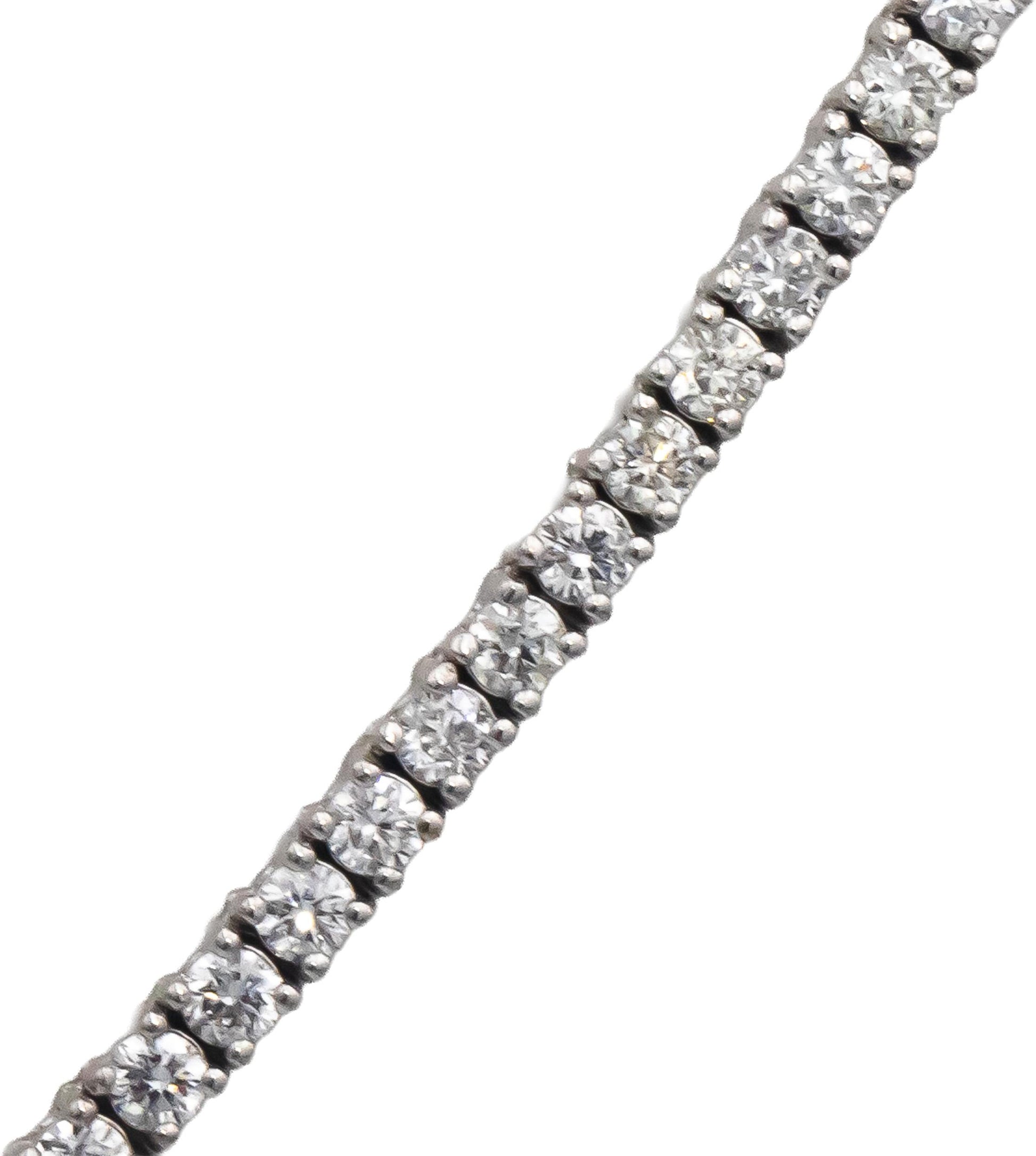 14k White Gold Round Diamond Tennis Necklace 6.83CT
