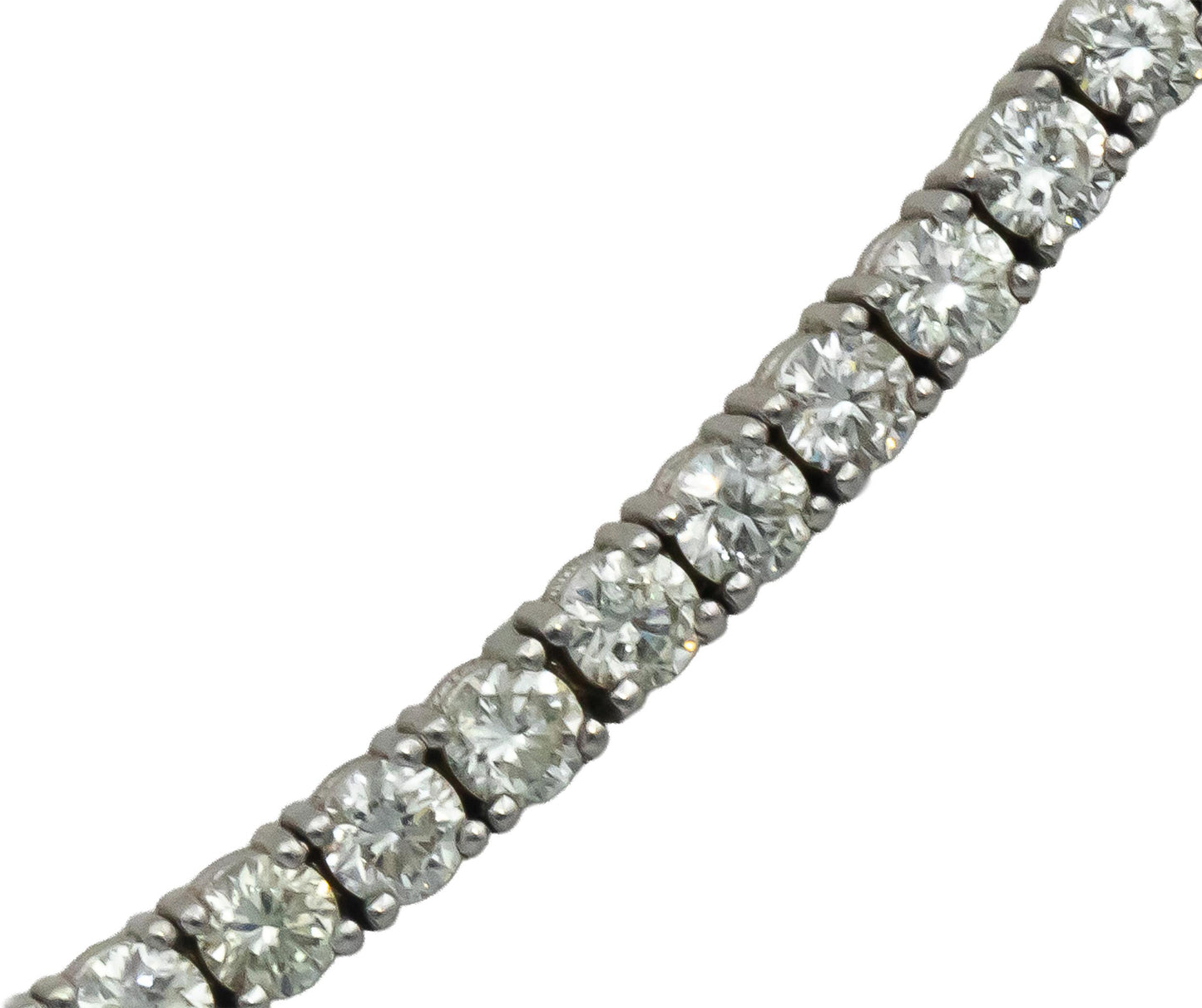 14k White Gold VS Round Diamond Tennis Necklace 5.86CT