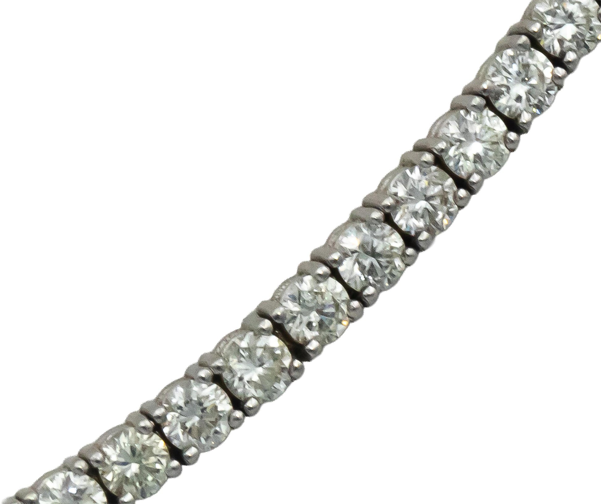 14k White Gold VS Round Diamond Tennis Necklace 5.86CT
