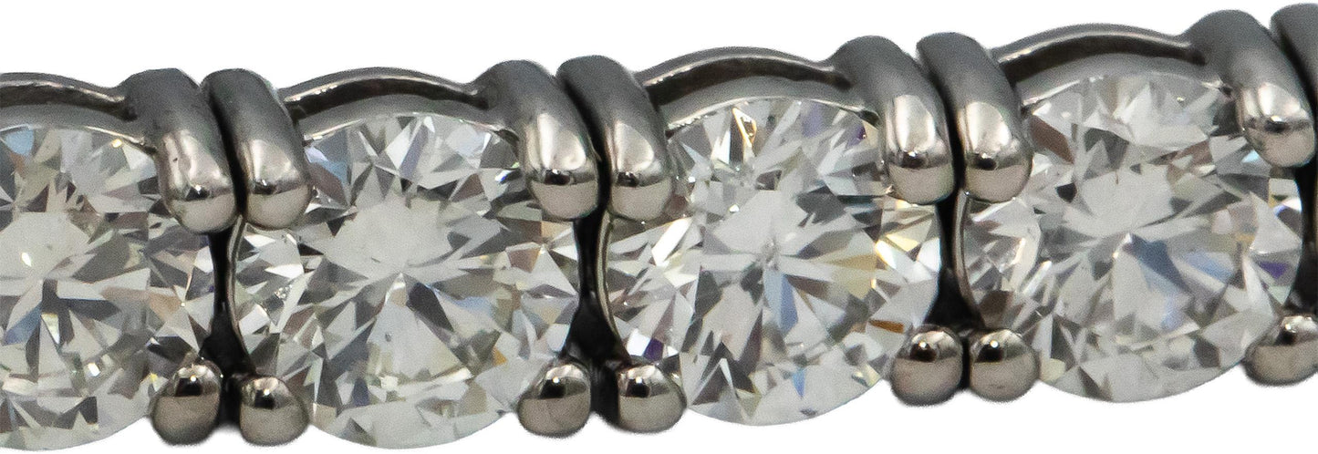 14k White Gold Round Diamond Tennis Bracelet 10.26CT