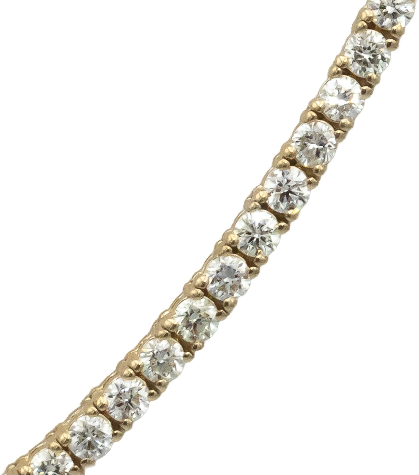 14k Yellow Gold VS Round Diamond Tennis Necklace 8.01CT