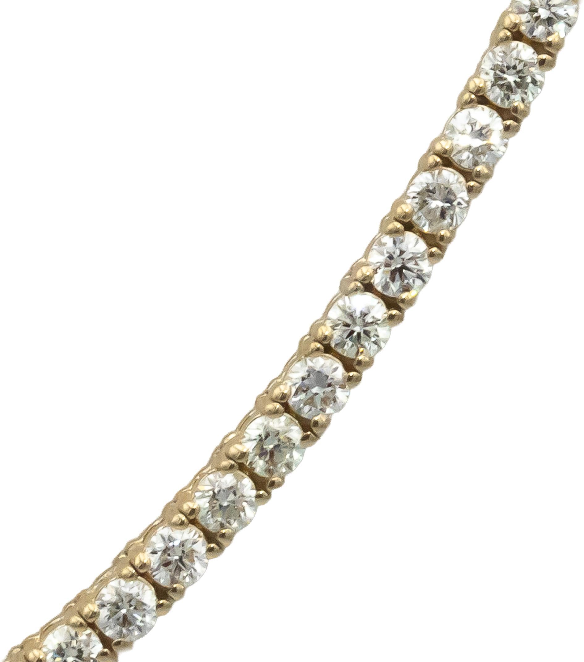14k Yellow Gold VS Round Diamond Tennis Necklace 8.01CT