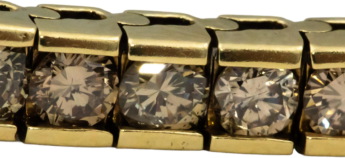 14k Yellow Gold Round Channel Set Diamond Tennis Bracelet 7.50CT