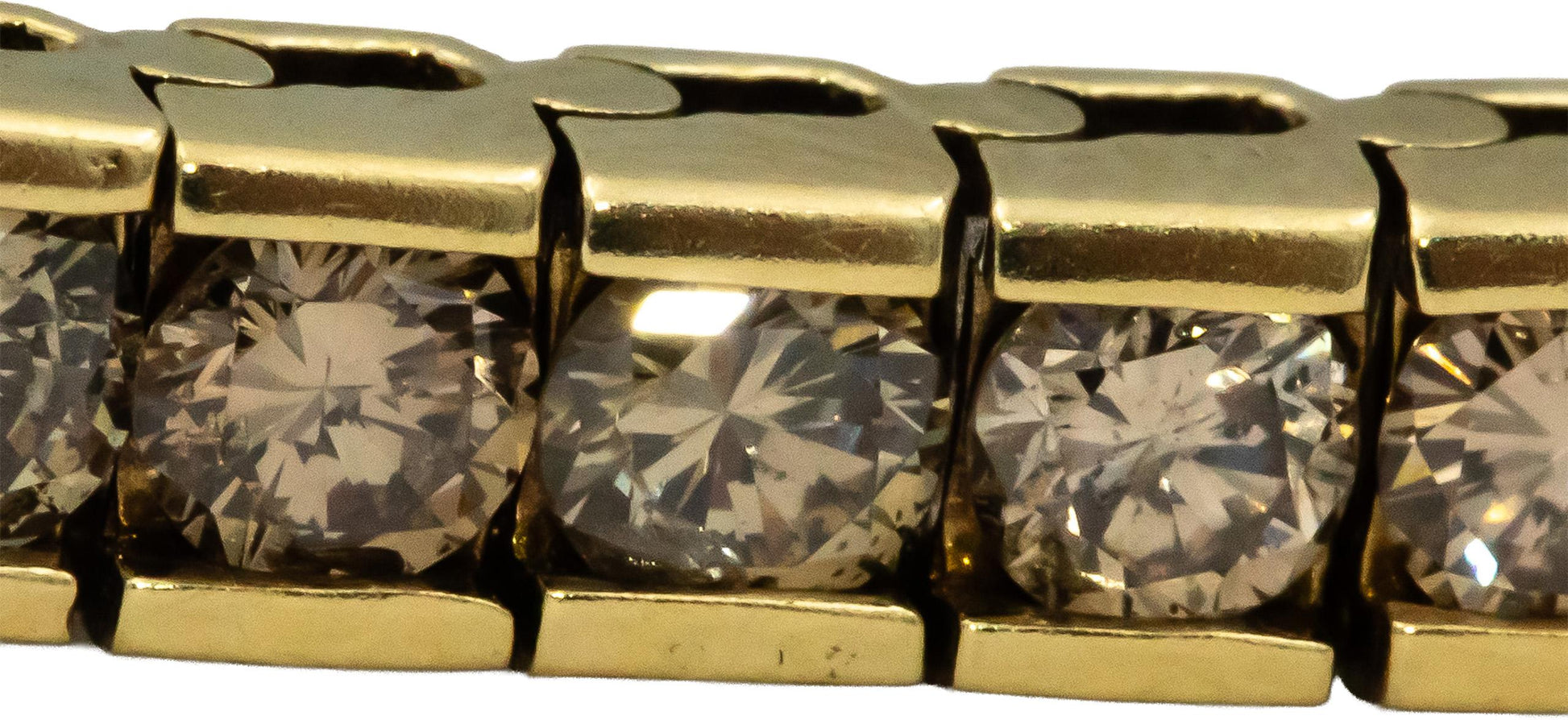14k Yellow Gold Round Channel Set Diamond Tennis Bracelet 7.50CT