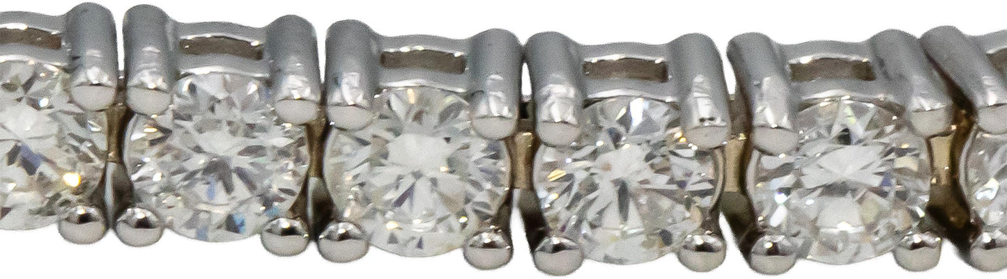 14k White Gold Round Diamond Tennis Bracelet 3.45CT