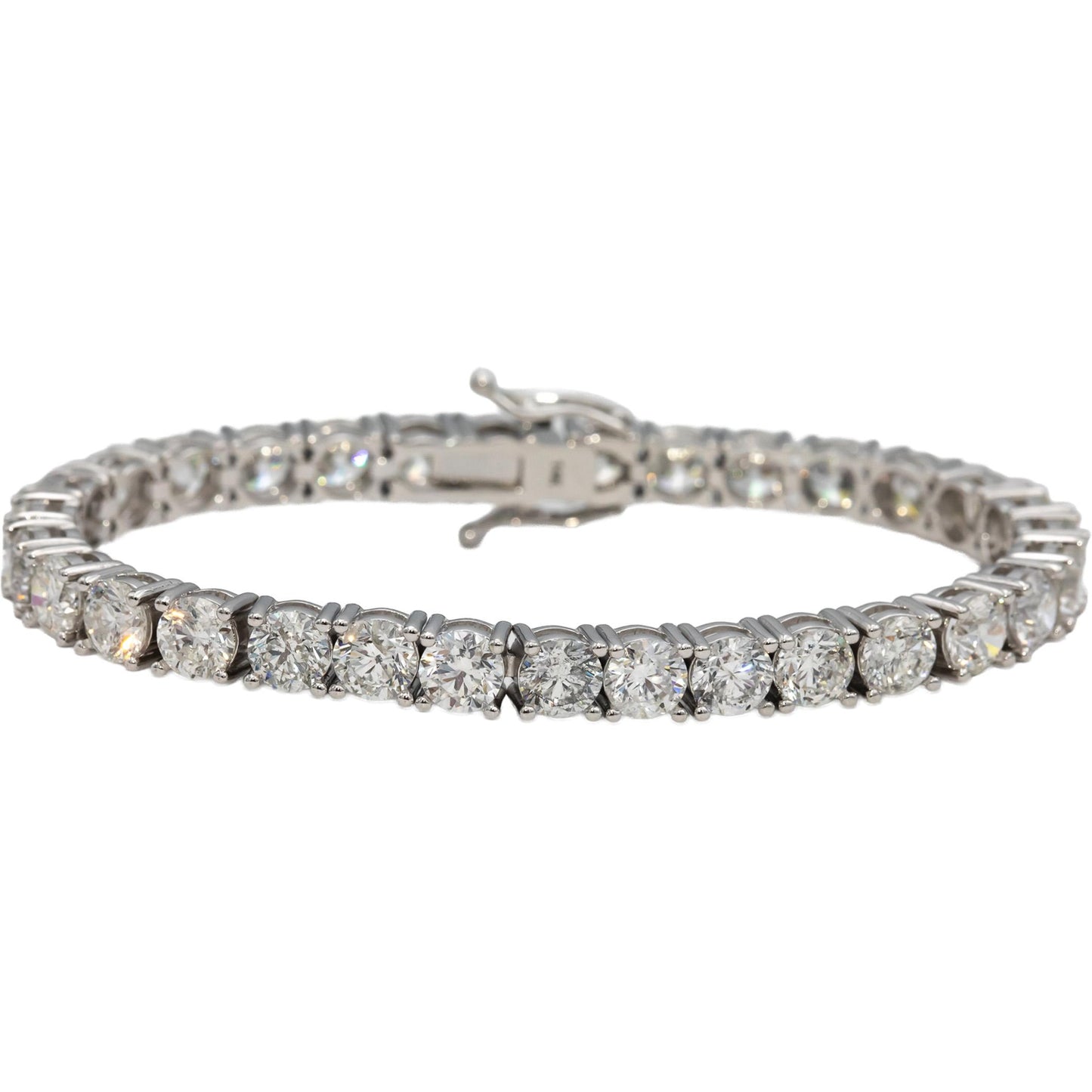 14k White Gold Round Diamond Tennis Bracelet 22.02CT