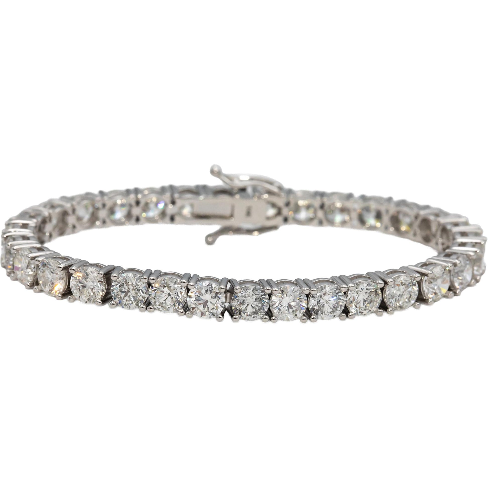 14k White Gold Round Diamond Tennis Bracelet 22.02CT