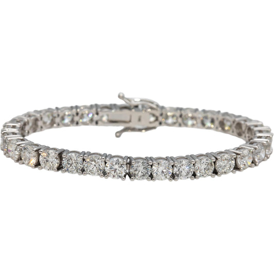 14k White Gold Round Diamond Tennis Bracelet 22.02CT