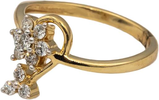 18k Yellow Gold VS Round Diamond Cluster Flower Ring 0.28CT Size 6
